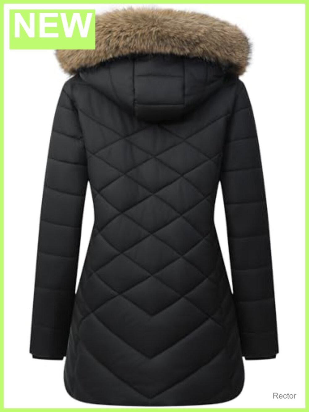 Long Warm Winter Down Jacket Fleece Lined Hooded Quilted Coat - Picture 3 of 6
